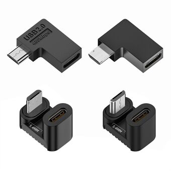 UC-102 4 stuks / Set USB2.0 Type C vrouwtje naar Micro USB mannetje Power Data-adapter, 90 graden gebogen type