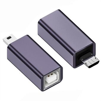 U2-010-MM 2 stuks USB 2.0 B-type vrouwelijk naar Mini USB & Micro mannelijk verlengadapter voor printer telefoon schijf