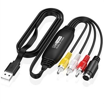 HW-1406B Audio Video RCA Capture Card USB naar 4-kanaals RCA-omvormer ondersteunt DVD / VCR / TV Box.