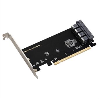 TXB128 SFF8639-interface 4-poorts Nvme-adapterkaart Solid State Drive naar PCIE X16 naar 4 U.2-uitbreidingskaart