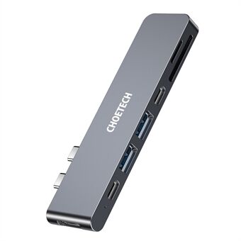 CHOETECH HUB-M14 voor MacBook Air / Pro 7-in-1 USB-C Hub Type-C USB HD-poortadapter SD / TF-kaartlezer