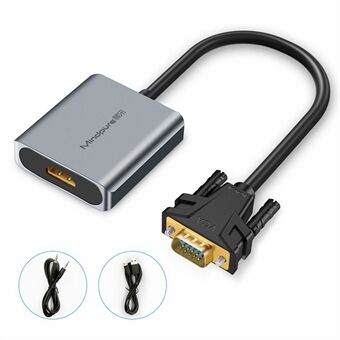 MINDPURE AD014 1920x1080P VGA naar HD Male naar Female Converter Kabel met 3,5mm Audio + Stroompoort