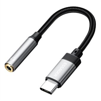 ESSAGER Type-C Male naar 3,5 mm Vrouwelijke Hoofdtelefoon Aansluiting Audio Adapter Kabel