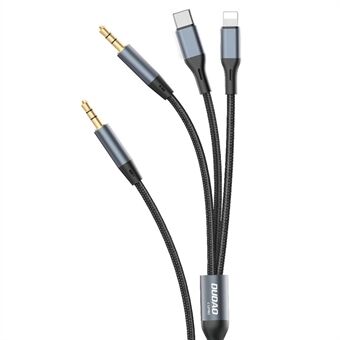 DUDAO L12Pro 3-in-1 Aux Audiokabel 3.5mm naar Type-C / iP / 3.5mm Conversiekabel