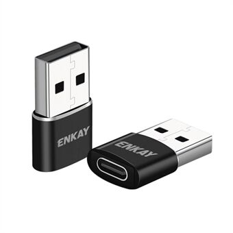 ENKAY HAT Prince ENK-AT105 USB Male naar Type-C Female Adapter Connector Ondersteuning Snelle oplaadgegevensoverdracht