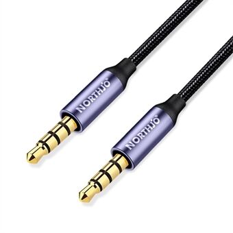 NORTHJO 1 m audiokabel 4-polige 3,5 mm mannelijke naar mannelijke stereo hulpkabel