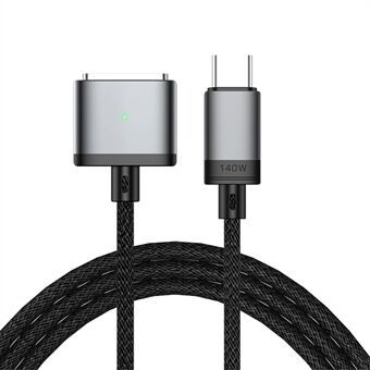 2 m PD 140 W compatibel met MagSafe 3 nylon gevlochten USB-C naar magnetische oplaadkabel voor MacBook