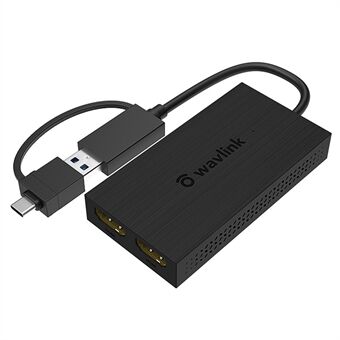 WAVLINK UG7602HC Draagbare USB3.0 / USB-C naar Dual HD Display Adapter 4K Uitbreiding Grafische Kaart Sync Screen Expander