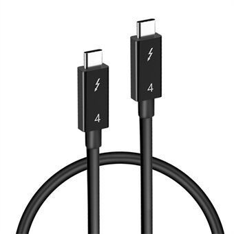 0,8 m 100 W snel opladen Thunderbolt 4-kabel 40 Gbps gegevensoverdrachtkabel Thunderbolt 4 mannelijk naar mannelijk adapterkabel voor Thunderbolt 4 dockingstation - zwart