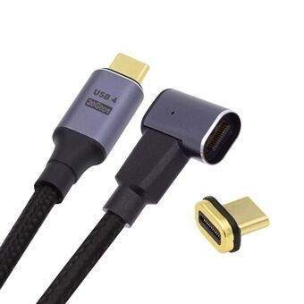 UC-034-RI USB-C magnetische connector USB4-kabel 20 Gbps links rechts schuin 90 graden 100 W opladen 8K / 5K videokabel