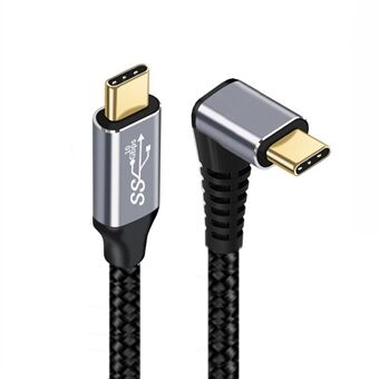 UC-064-UP-1.0M 90-graden gehoekt Type-C USB-C mannelijk naar mannelijk USB3.1 10Gbps 100W snellaadgegevenskabel met E-marker-chip