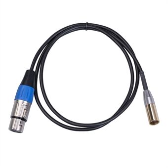 1m Vergulde Mini XLR 3pin naar XLR Audio Kabel Mannelijke/Vrouwelijke Connector Microfoon Kabel Video Adapter Kabel