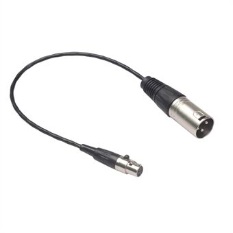 0.3m Mini XLR 3Pin Female naar 3Pin Male Audio Adapter Kabel Afgeschermde Koperen Microfoon Connector Wire Cord - Zwart