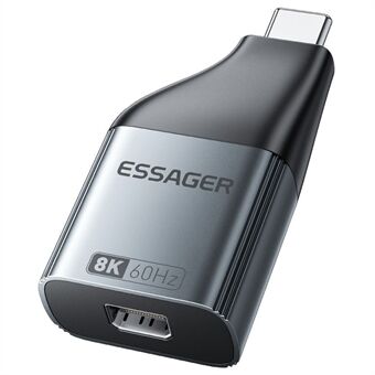 ESSAGER Mini DP naar Type-C 8K HD Video Aluminiumlegering Adapter voor Monitor HDTV Projector