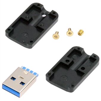 CN-024-MA Soldeertype USB 3.0 Type-A Mannelijke Plug Connector met Aluminium Legering Behuizing voor 6.0mm Kabel