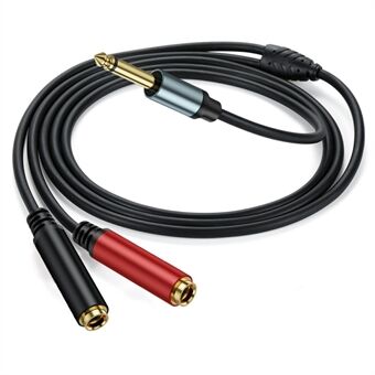 3m 1 / 4 Inch TS Mono Splitter Y Kabel 6,35mm Mono Male Plug naar Dual 1 / 4 Inch 6,35mm Vrouwelijke Jack Draad