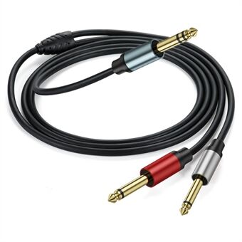 3m 1 / 4 Inch TRS Stereo Y-Splitter Kabel 6,35mm Mannelijke Jack naar Dubbele 6,35mm Mannelijke TS Mono Audiokabel