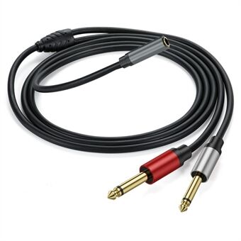 1m 6.35mm Stereo Vrouwelijke TRS naar Dual 1 / 4 Inch Mannelijke Mono Y Splitter Breakout Kabel Patch Koord