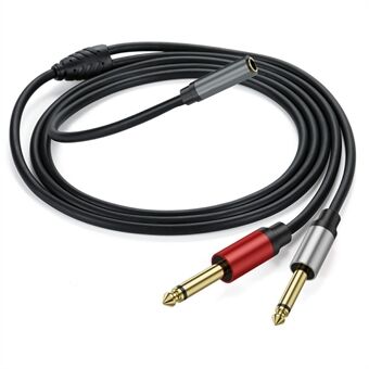 2m 6.35mm Stereo Vrouwelijke TRS naar Dubbele 1 / 4 Inch Mannelijke Mono Y Splitter Breakout Kabel Patch Snoer