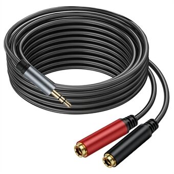 3m 3.5mm Mannelijke Stereo TRS naar Twee 6.35mm 1 / 4 Inch TS Vrouwelijke Stereo Uitbreekkabel Y Splitter Kabel