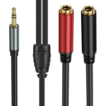 1m 3.5mm Male Stereo TRS naar Twee 6.35mm 1 / 4 Inch TS Vrouwelijke Stereo Breakout Kabel Y Splitter Kabel