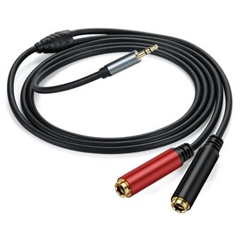 2m 3,5mm mannelijke stereo TRS naar twee 6,35mm 1/4 inch TS vrouwelijke stereo breakout kabel Y-splitter kabel