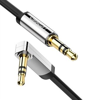 UGREEN 2m 10599 Haakse 3.5mm naar 3.5mm Audio Jack Male naar Male Platte Kabel AUX Koord voor iPod Speaker Smartphone