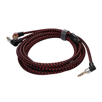 3M 3,5 mm naar 2 RCA Aux-kabel Male naar Male Haakse extra splitterkabel voor telefoon Tablet Laptop