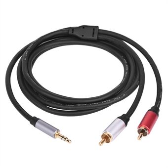 1,8 m 3,5 mm mannelijke naar dubbele RCA mannelijke connector audiosplitterkabel voor thuisaudiosysteem