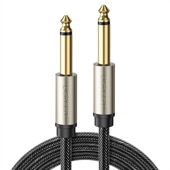 UGREEN 40809 1-meter 6,35 mm male naar male straight jack stereo audio aansluitkabel voor elektrische gitaar / bas / keyboard / mixer / versterker / AMP/ luidspreker