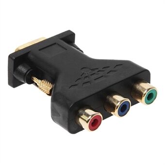 Vergulde VGA Male naar 3RCA Adapter Video Audio VGA Converter Adapter Geschikt voor HDTV DVD (Rood, Blauw, Groen)