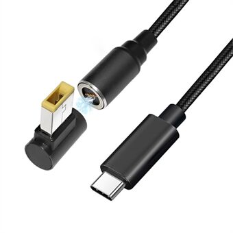 USB-C voor vierkante connector voor Lenovo / IBM / ThinkPad Laptop, 1.8m PD 100W magnetische absorptie DC-kabel E-Mark Chip Notebook-adapter Snel opladen