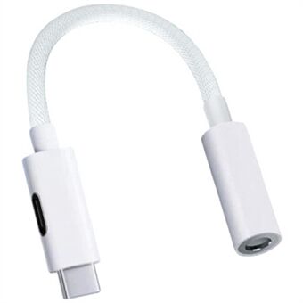 Type-C naar 8 Pin + 3.5mm 2-in-1 Adapterkabel Audioconvertor Nylon Gevlochten Draad