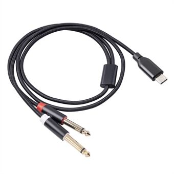 3708 1m stereo audiokabel Type-C male voor dubbele 6,35 mm audiokabel voor versterker mixer console speaker