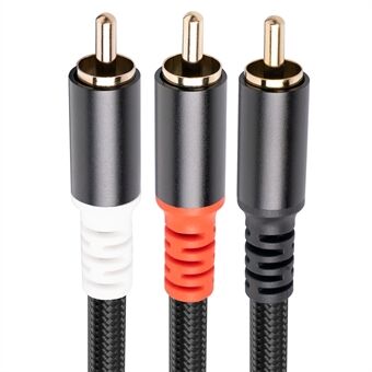 3704 3m RCA Male naar Dual RCA Male Y-vorm Splitter Kabel Audio Aansluitkabel voor Mixer Versterker Geluidskaart