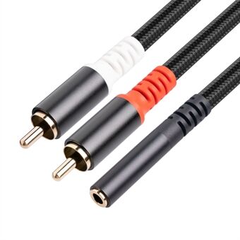 3706 30cm Audio Kabel 3.5mm Female naar 2 RCA Male Stereo Adapter AUX Cord voor Mobiele Telefoon MP3-speler Notebook