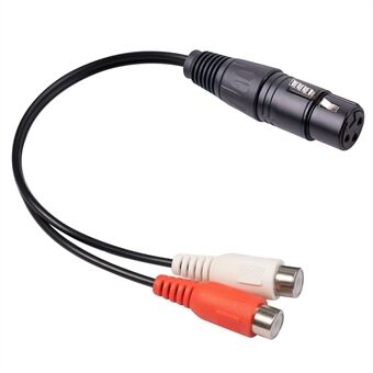 3714 20cm 3Pin XLR Vrouwelijk naar Dual RCA Vrouwelijk Audiokabel Mixer Eindversterker Aansluitsnoer