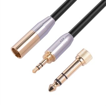 3.5mm Male naar MINI XLR 3PIN Kabel Set met 6.35mm Adapter 3.5mm + 6.35mm Audio Kabel Compatibel met 3.5mm + 6.35mm Audio Apparaten