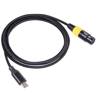 TY07F 2m Type-C Male naar XLR Female Microfoonkabel USB-C naar 3-pins Connector Microfoonopnamekabel Compatibel met Mac OS, Windows, Vista-systemen