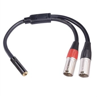 TC227YXK402-03 0,3 m 3,5 mm vrouwelijk naar dubbele XLR 3-pins mannelijke audiokabel AUX-converterkabel