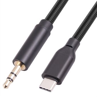 TY35bk HiFi USB-C naar 3,5 mm audio-aux-jackkabel Hoofdtelefoon stereokabel compatibel met Type-C-apparaten, 2 m