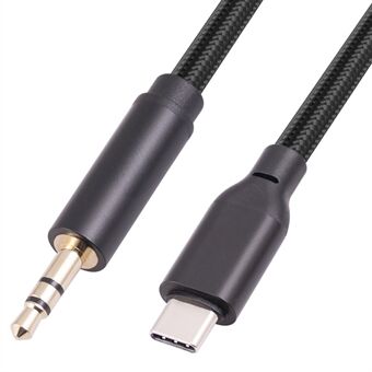 TY35bk Type-C naar 3,5 mm Aux Jack Kabel Hoofdtelefoon Audio HiFi Stereo Geluidssnoer voor MacBook iPad Huawei Type-C Apparaten, 1m