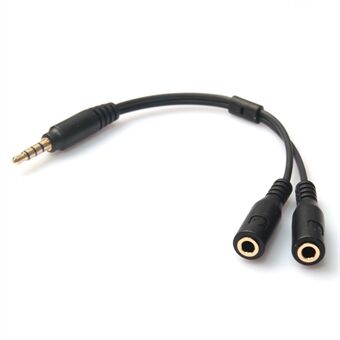 3,5 mm stereo male naar 2-female hoofdtelefoon/microfoon splitterkabeladapter