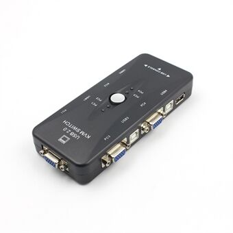 4-poorts USB 2.0 KVM Switch Muis / Toetsenbord / VGA Video Monitor 250MHz 1920x1440