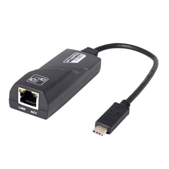 CY UC-064 Type-C Mannetje naar 1000Mbps Gigabit Ethernet Network LAN Adapter voor Laptop - Zwart