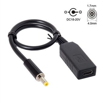 CY UC-101 USB-C Vrouwelijk naar 4.0*1.7mm Mannelijke Voedingsplug PD Emulator Trigger Oplaadkabel