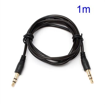 1M 3,5 mm mannelijk naar 3,5 mm mannelijk transparante stereo audiokabel voor iPhone MP3 MP4 - Zwart