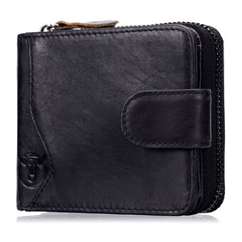 BULLCAPTAIN 033 Portemonnee van rundleer van bovenlaag Billfold Card Bag Pouch met RFID-blokkeerfunctie (horizontale stijl)