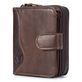 BULLCAPTAIN 033 RFID-blokkerende portemonnee Billfold Toplaag rundleer kaarttas etui (verticale stijl)