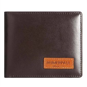 HUMERPAUL BP995 RFID Blokkeren Retro Toplaag Koeienhuid Mannen Bi-fold Korte Portemonnee Coin Kaarthouder Compatibel met AirTag